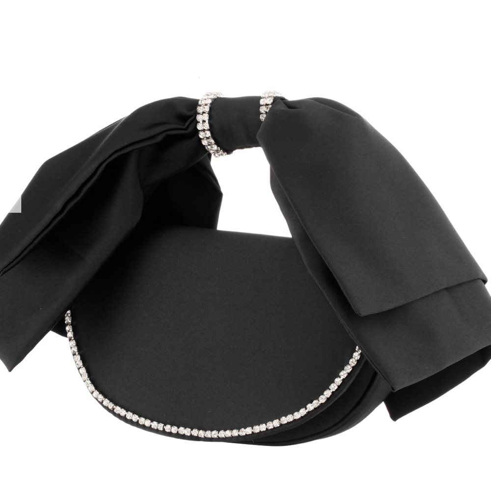 Elegant Black Handbag with Rhinestone Accents